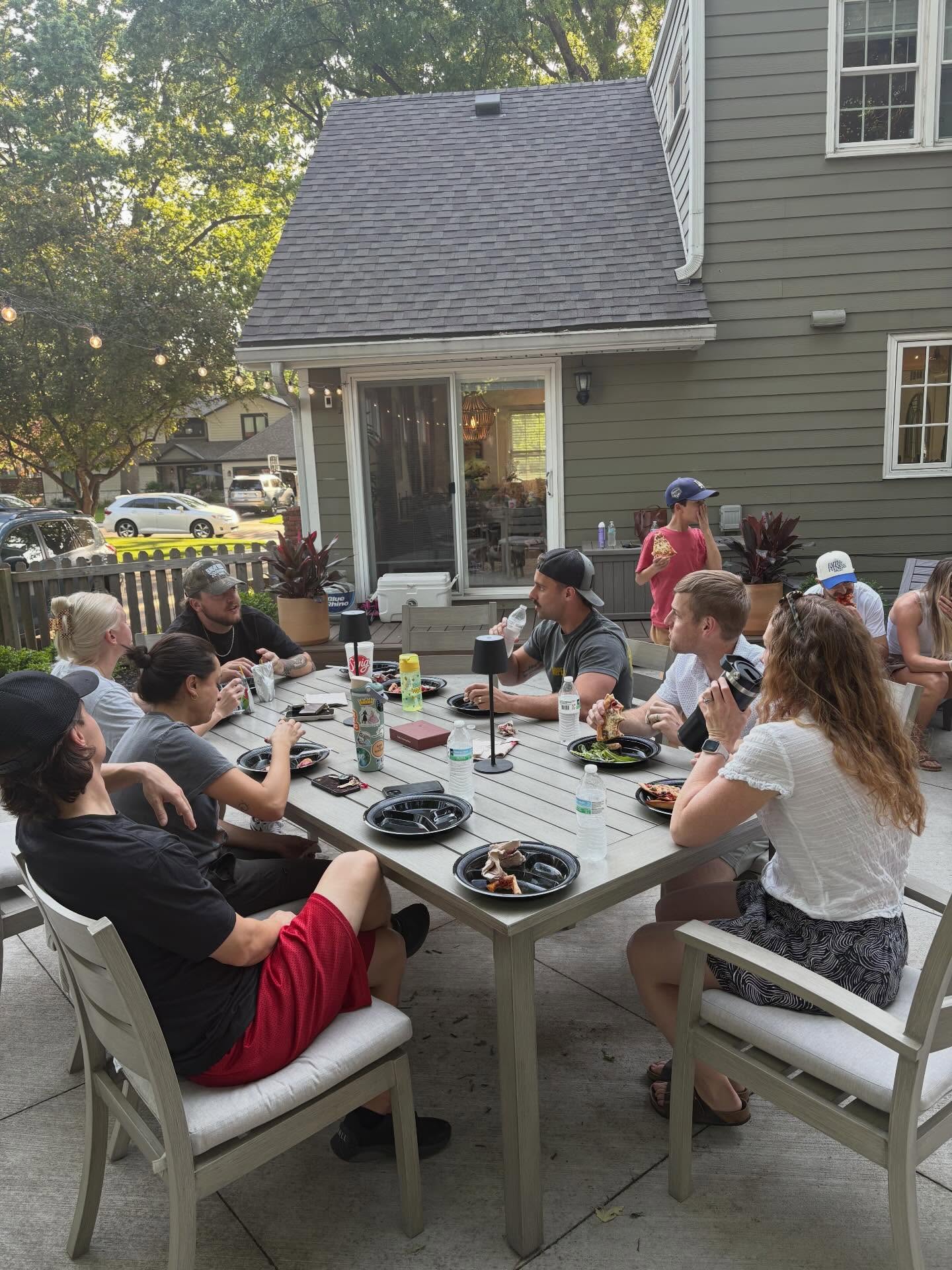 Faith and Fitness community sharing a meal